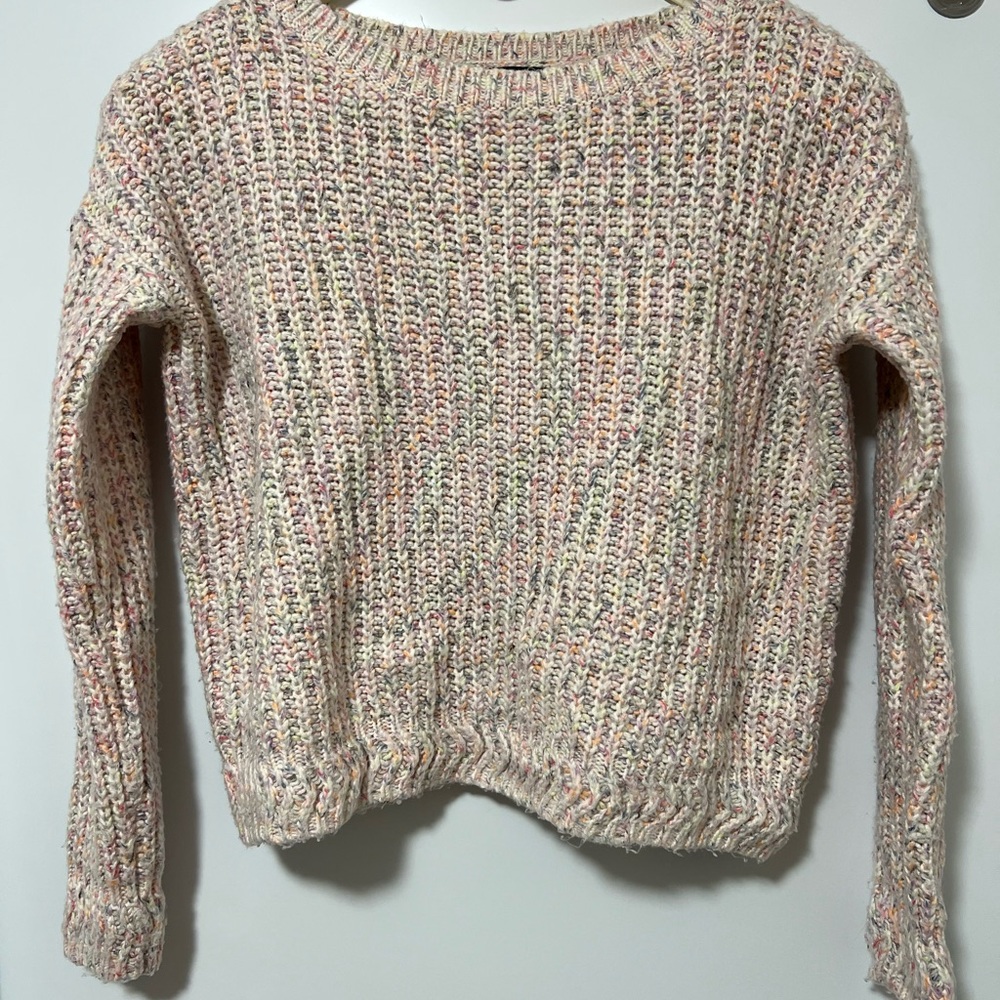 RW&CO. Cream Multicolor Knit Sweater
